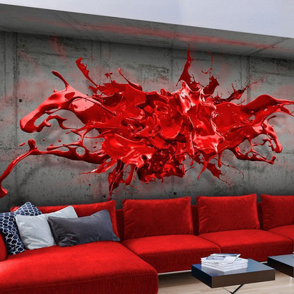 Wall Mural - Red Ink Blot-Wall Murals-ArtfulPrivacy