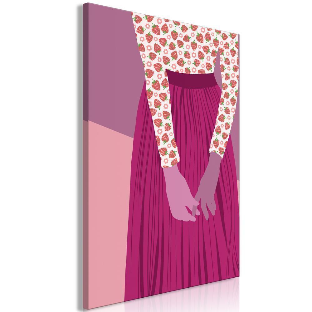 Canvas Print - Strawberry Lady (1 Part) Vertical-ArtfulPrivacy-Wall Art Collection