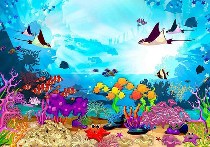 Wall Mural - Underwater Fun-Wall Murals-ArtfulPrivacy