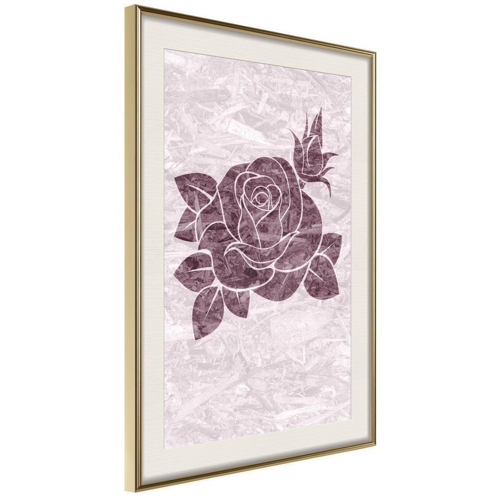 Botanical Wall Art - Monochromatic Rose-artwork for wall with acrylic glass protection