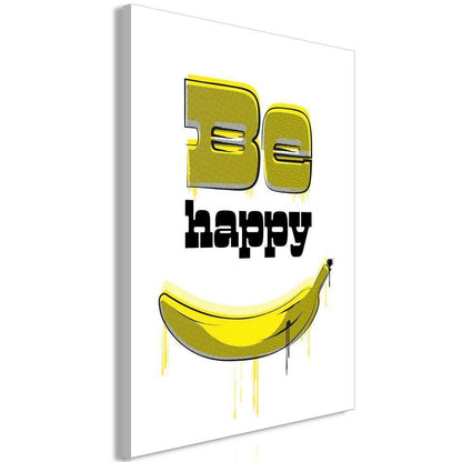 Canvas Print - Happy Banana (1 Part) Vertical-ArtfulPrivacy-Wall Art Collection