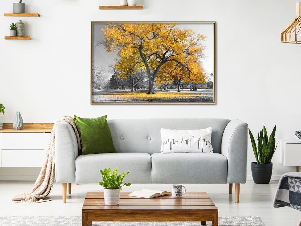 Botanical Wall Art - Golden Tree-artwork for wall with acrylic glass protection