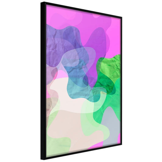 Abstract Poster Frame - Pink Camouflage-artwork for wall with acrylic glass protection