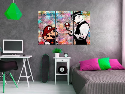 Canvas Print - Rainbow Brick (Banksy)-ArtfulPrivacy-Wall Art Collection