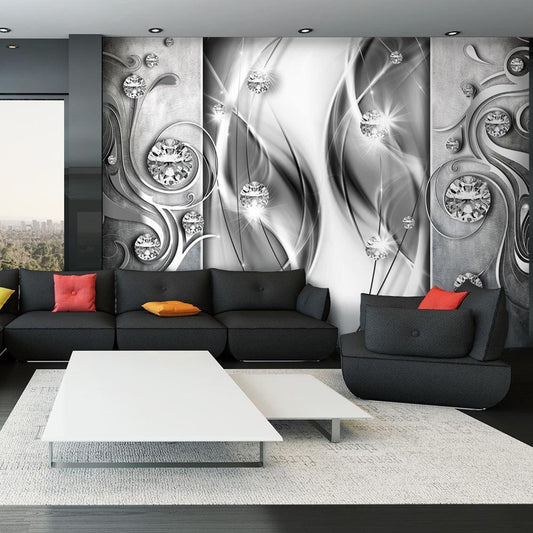 Wall Mural - Diamonds in Silver-Wall Murals-ArtfulPrivacy