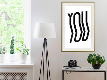 Typography Framed Art Print - Only You-artwork for wall with acrylic glass protection