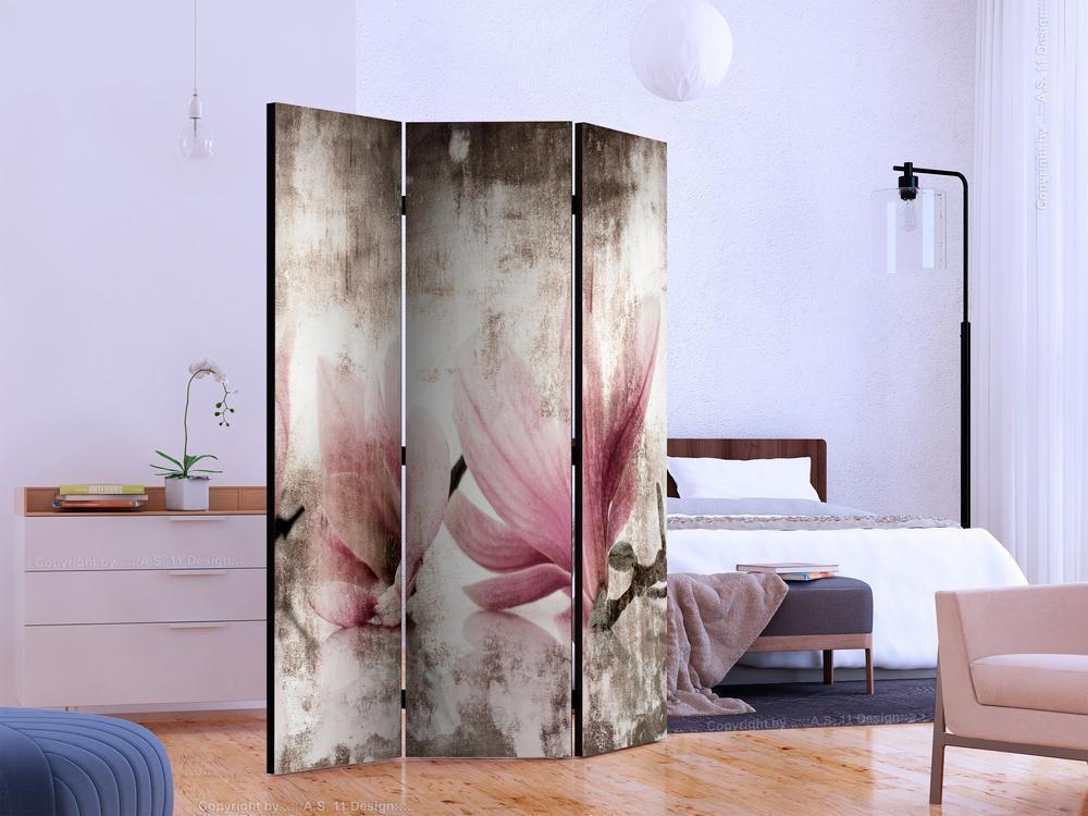 Decorative partition-Room Divider - Historic Magnolias-Folding Screen Wall Panel by ArtfulPrivacy