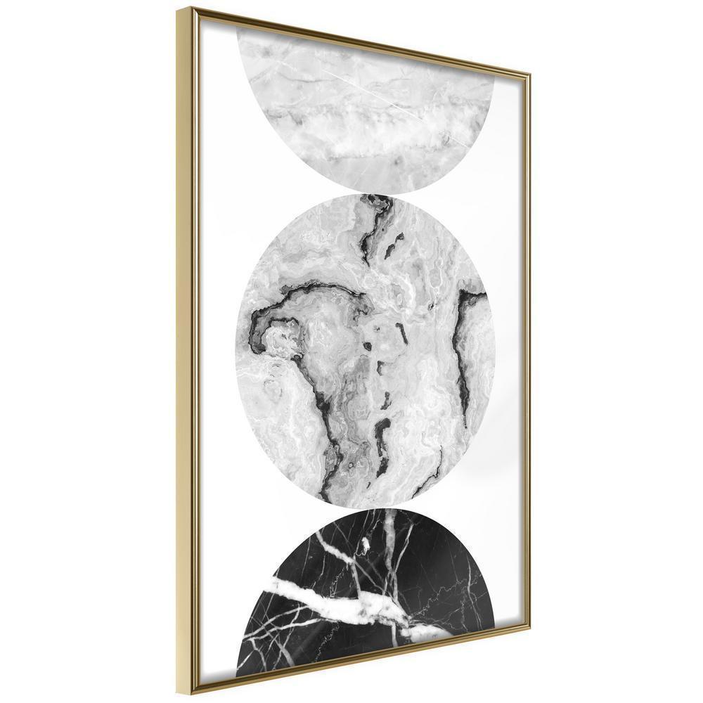 Abstract Poster Frame - Three Shades of Marble-artwork for wall with acrylic glass protection