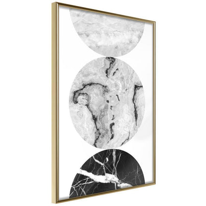 Abstract Poster Frame - Three Shades of Marble-artwork for wall with acrylic glass protection