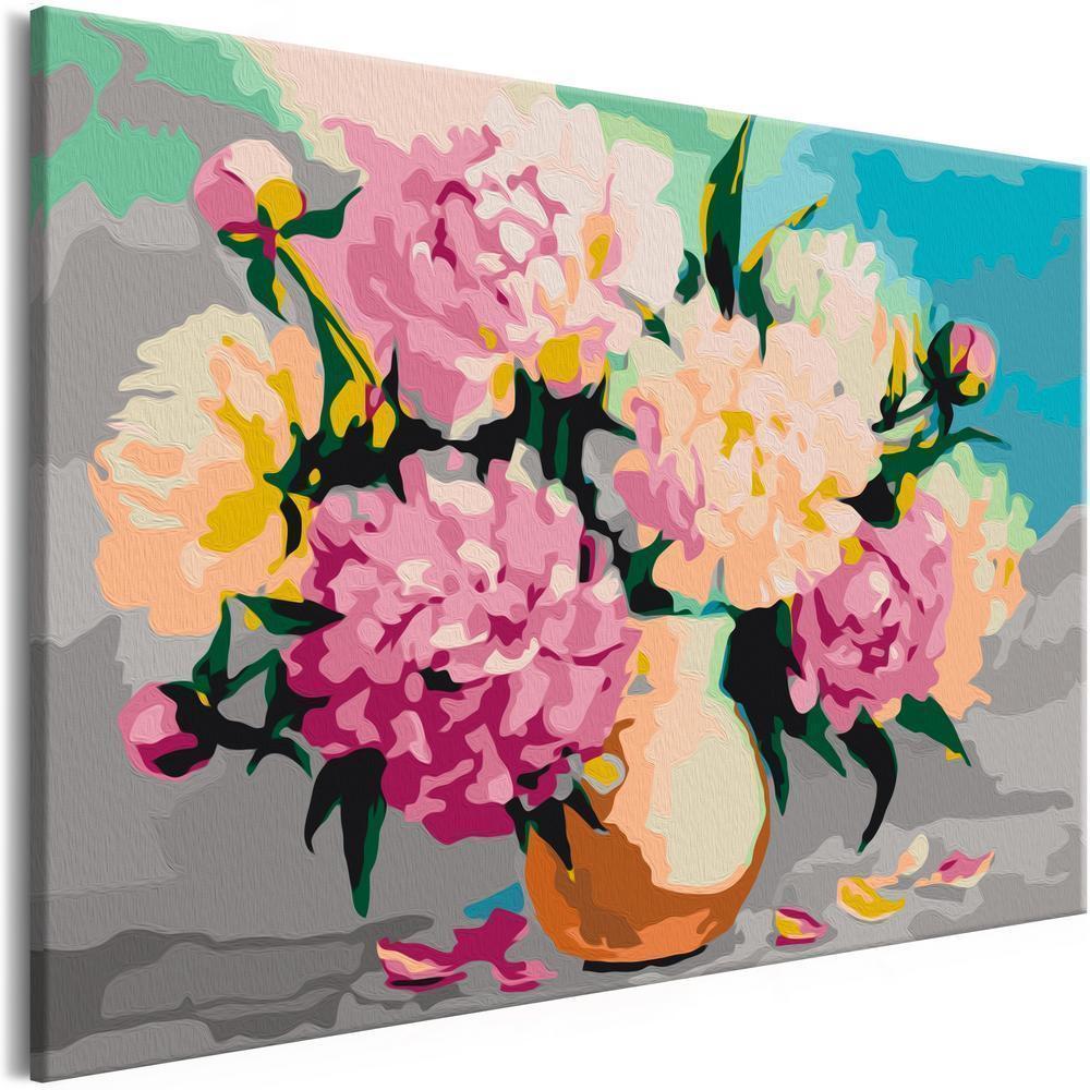 Start learning Painting - Paint By Numbers Kit - Flowers in Vase - new hobby