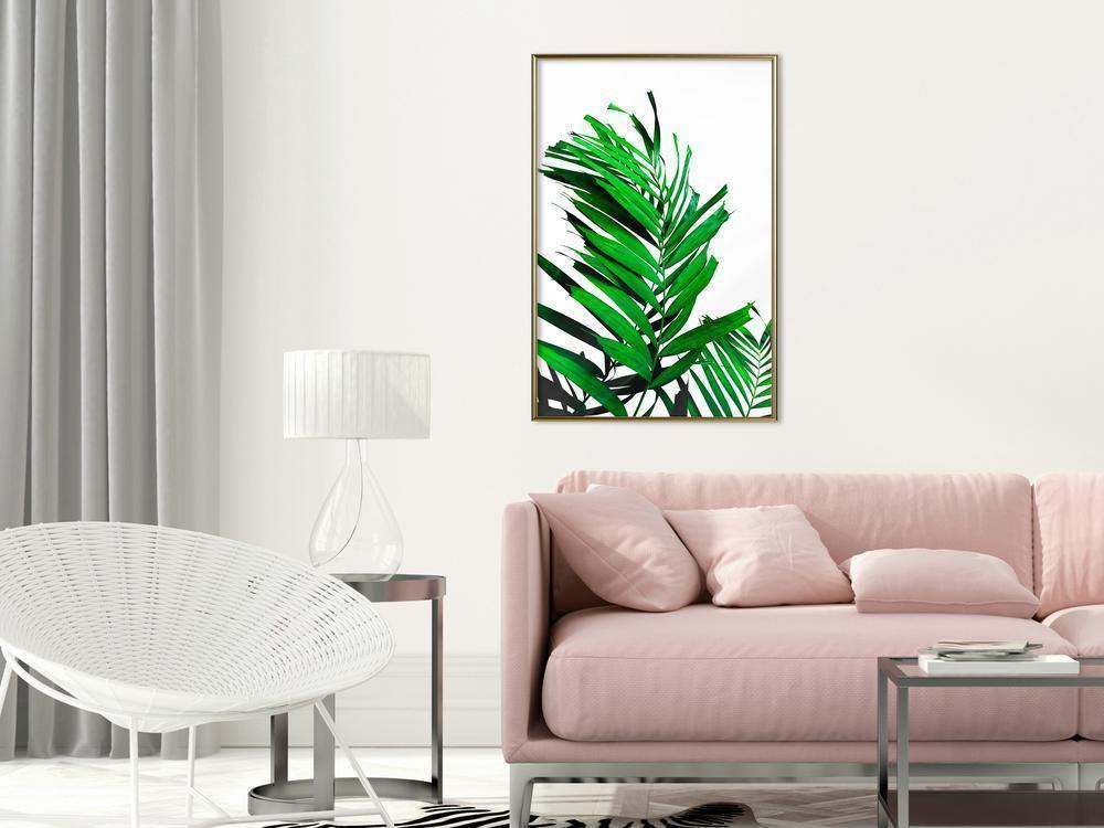 Botanical Wall Art - Emerald Palm-artwork for wall with acrylic glass protection