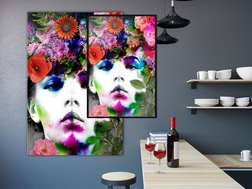 Wall Decor Portrait - Flower Coronet-artwork for wall with acrylic glass protection