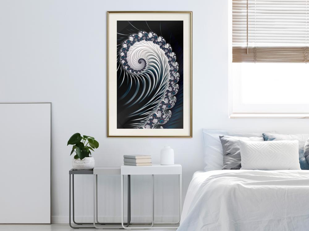 Abstract Poster Frame - Fractal Spiral (Negative)-artwork for wall with acrylic glass protection