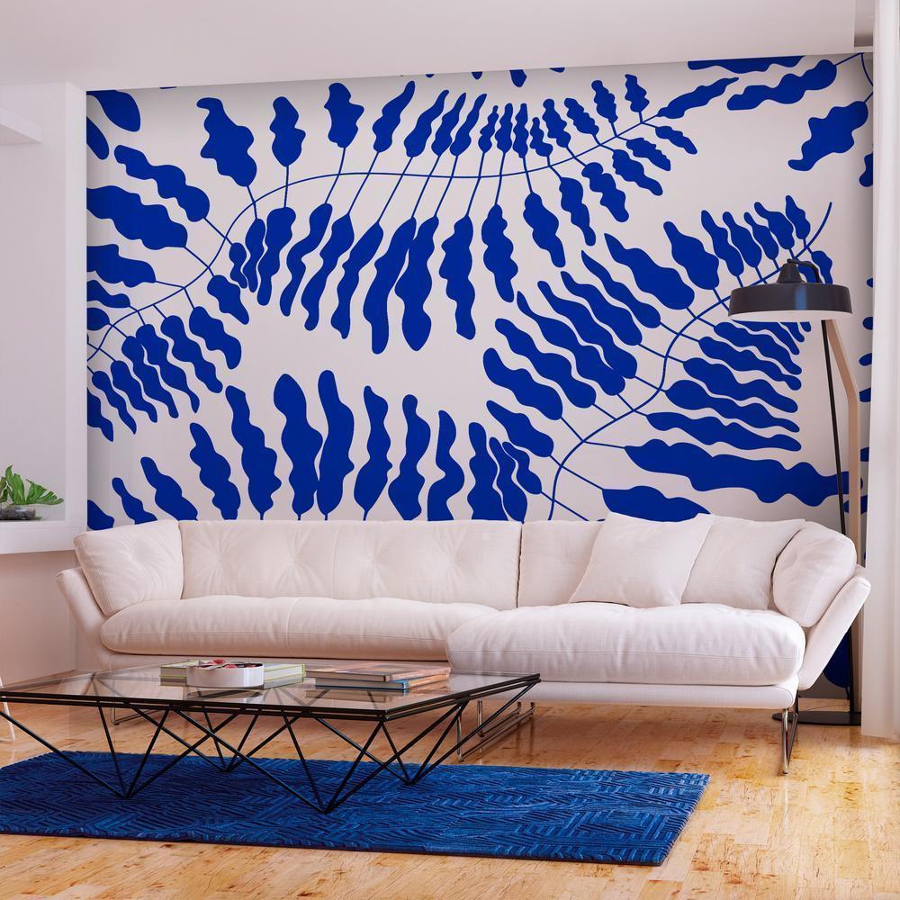 Wall Mural - Blue Fern-Wall Murals-ArtfulPrivacy