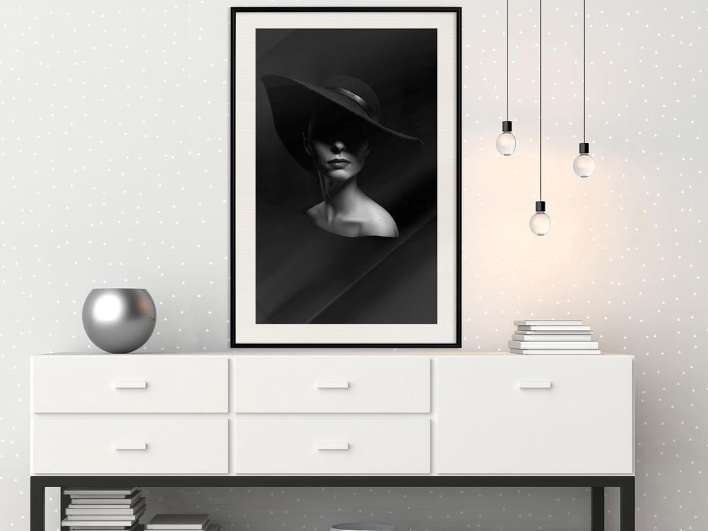 Wall Decor Portrait - Woman in a Hat-artwork for wall with acrylic glass protection