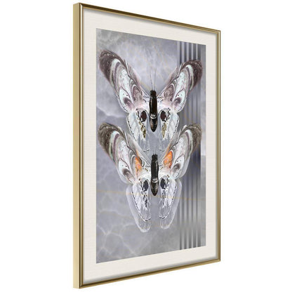 Frame Wall Art - Two Moths-artwork for wall with acrylic glass protection