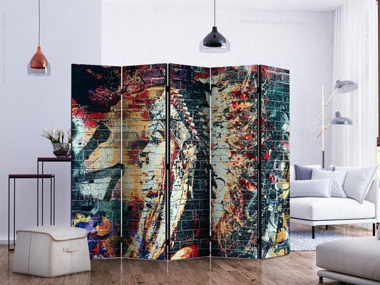 Decorative partition-Room Divider - Urban Warrior II-Folding Screen Wall Panel by ArtfulPrivacy