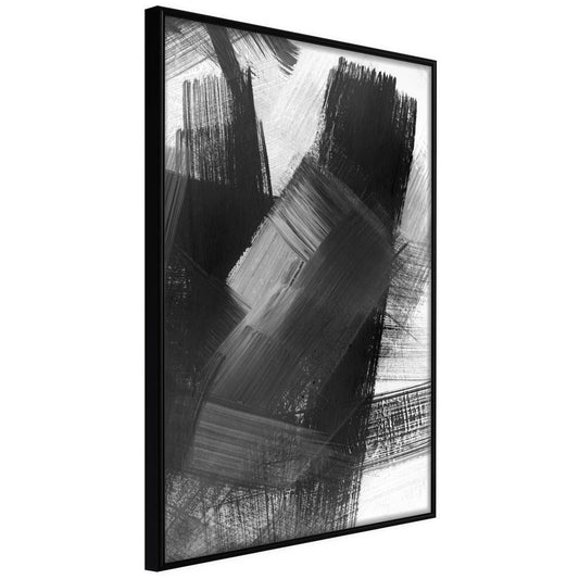 Abstract Poster Frame - Black Mosaic-artwork for wall with acrylic glass protection
