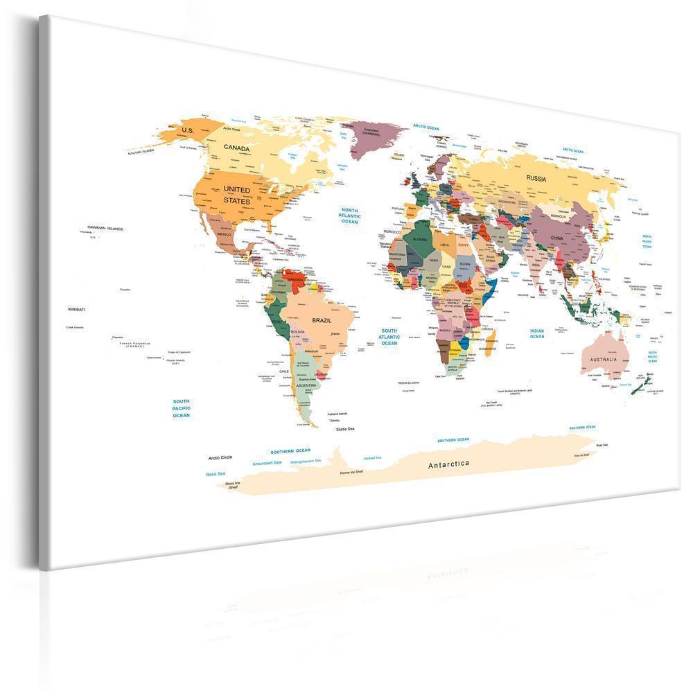 Canvas Print - World Map: Travel Around the World-ArtfulPrivacy-Wall Art Collection