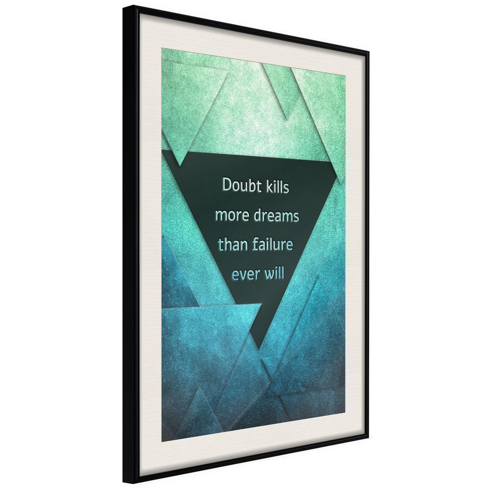 Motivational Wall Frame - Doubts II-artwork for wall with acrylic glass protection