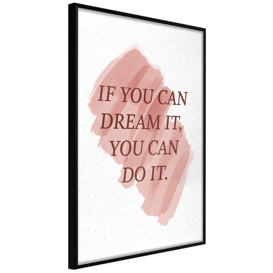 Typography Framed Art Print - Dreams Lead to Success-artwork for wall with acrylic glass protection