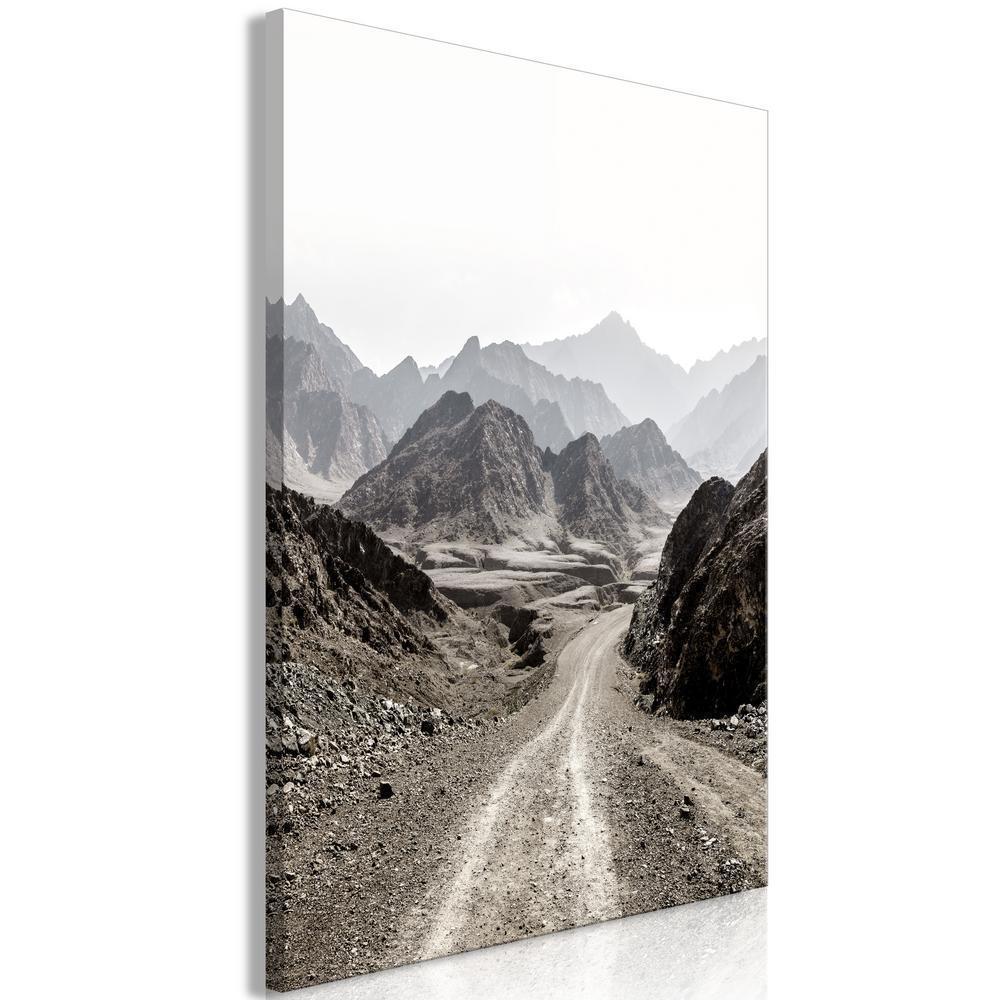 Canvas Print - Trail Through the Mountains (1 Part) Vertical-ArtfulPrivacy-Wall Art Collection