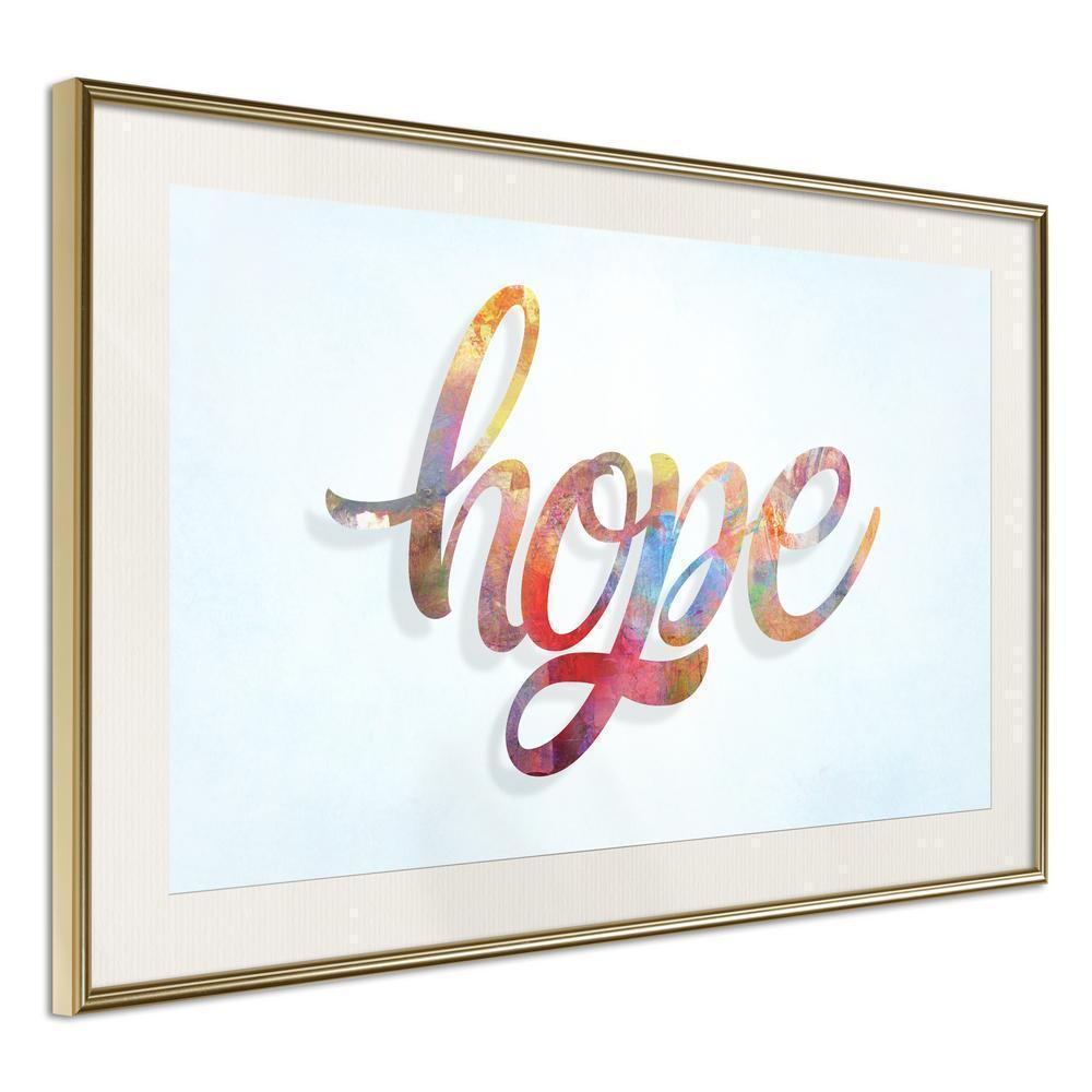 Typography Framed Art Print - Colourful Hope-artwork for wall with acrylic glass protection