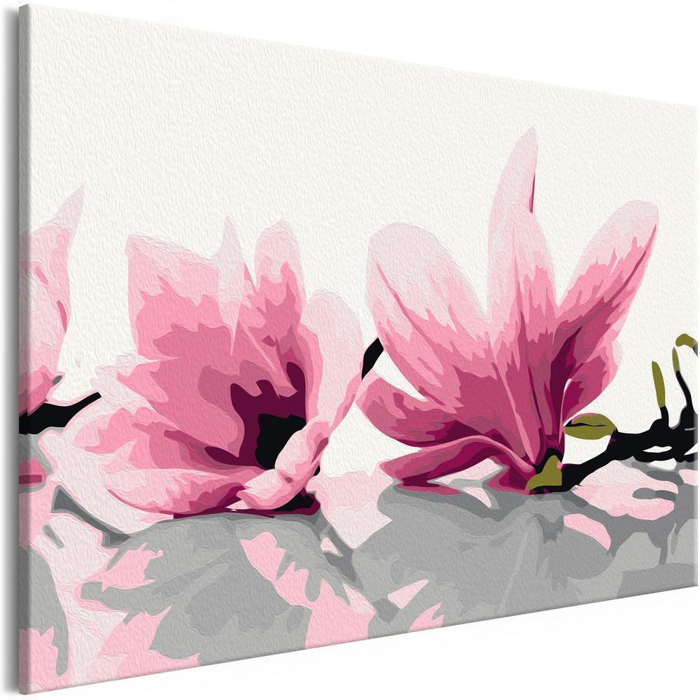 Start learning Painting - Paint By Numbers Kit - Magnolia (White Background) - new hobby