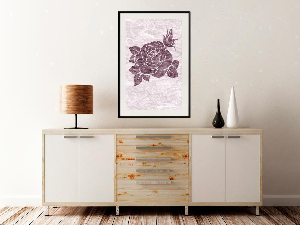 Botanical Wall Art - Monochromatic Rose-artwork for wall with acrylic glass protection