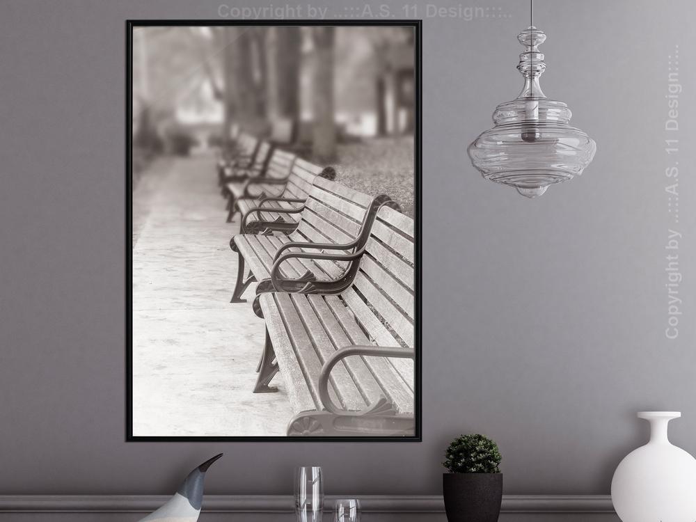 Autumn Framed Poster - Park Alley-artwork for wall with acrylic glass protection