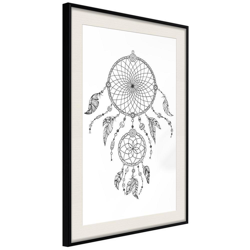 Black and White Framed Poster - Catch Your Dreams-artwork for wall with acrylic glass protection