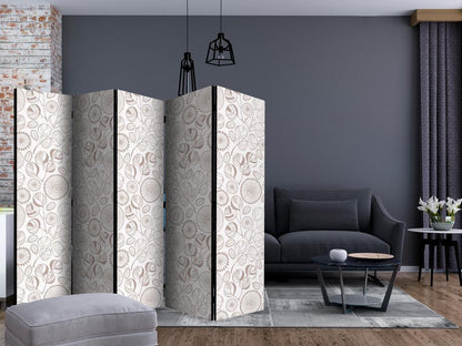 Room Divider - Abstract Branches II- A 5 Panel Folding Screen For Living rooms, bedrooms or home office, decorative folding screen made with wood and canvas