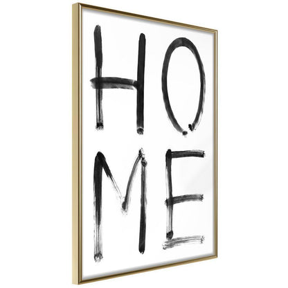 Typography Framed Art Print - Simply Home (Vertical)-artwork for wall with acrylic glass protection