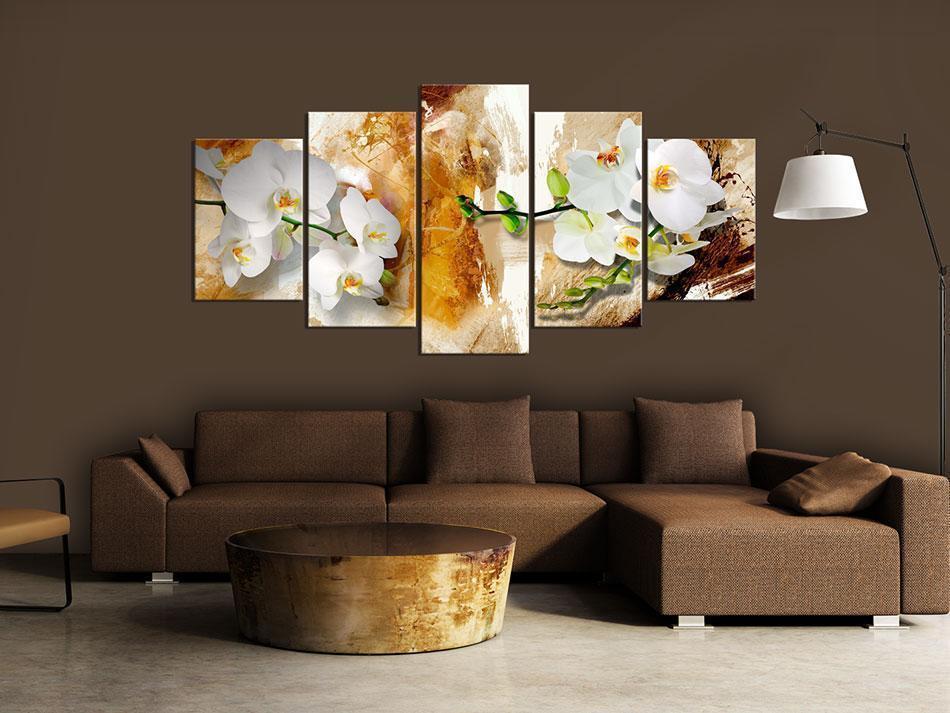 Canvas Print - Brown Paint and Orchid-ArtfulPrivacy-Wall Art Collection