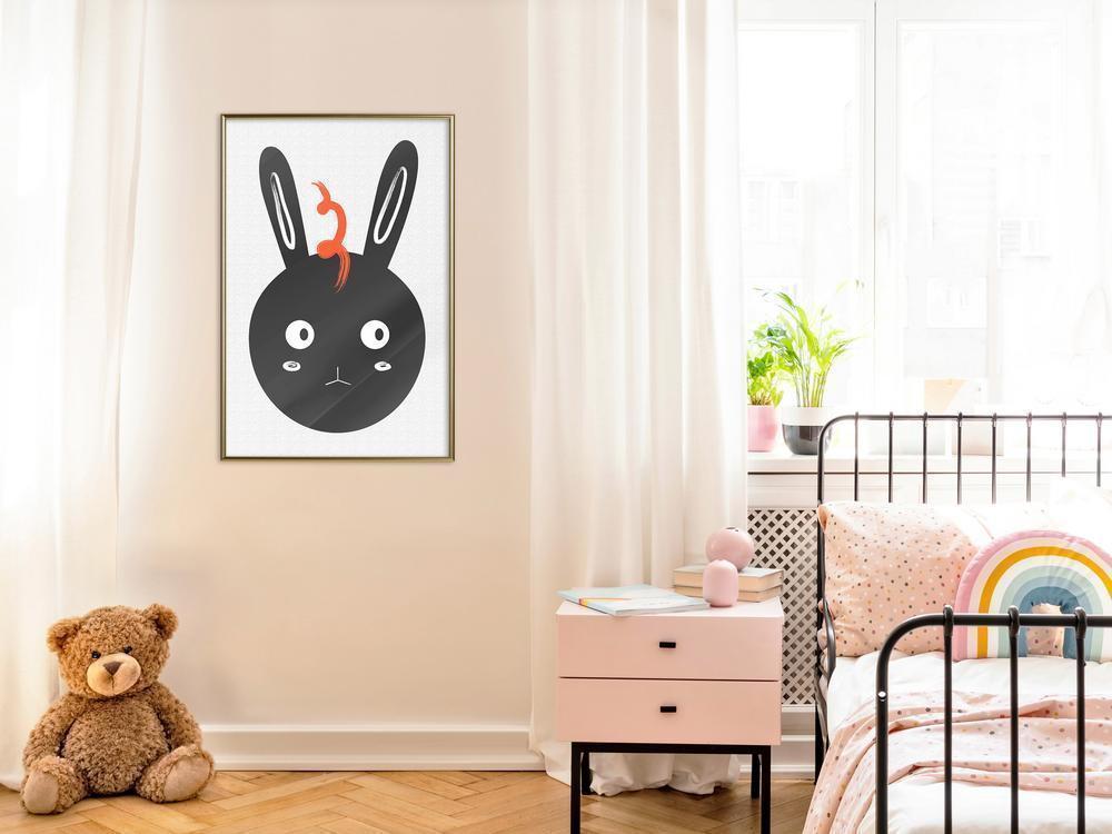 Nursery Room Wall Frame - Surprised Bunny-artwork for wall with acrylic glass protection