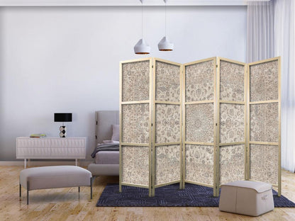 Japanese Room Divider - Desert Nights - Ornamented Persian Carpet in Muted Colors