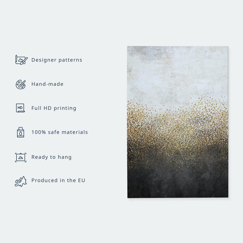 Canvas Print - Cloudy Night Sky - Moons in Brown and Beige Hues Among Clouds and Numerous Little Stars on a Light Background