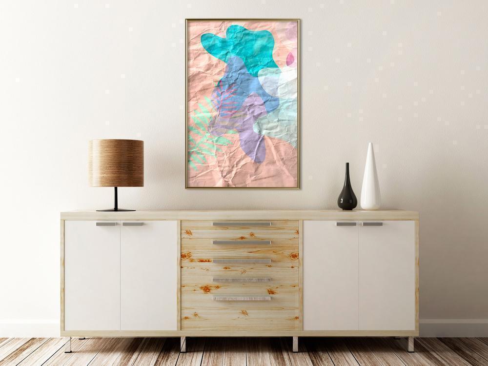 Abstract Poster Frame - Peach Camouflage-artwork for wall with acrylic glass protection