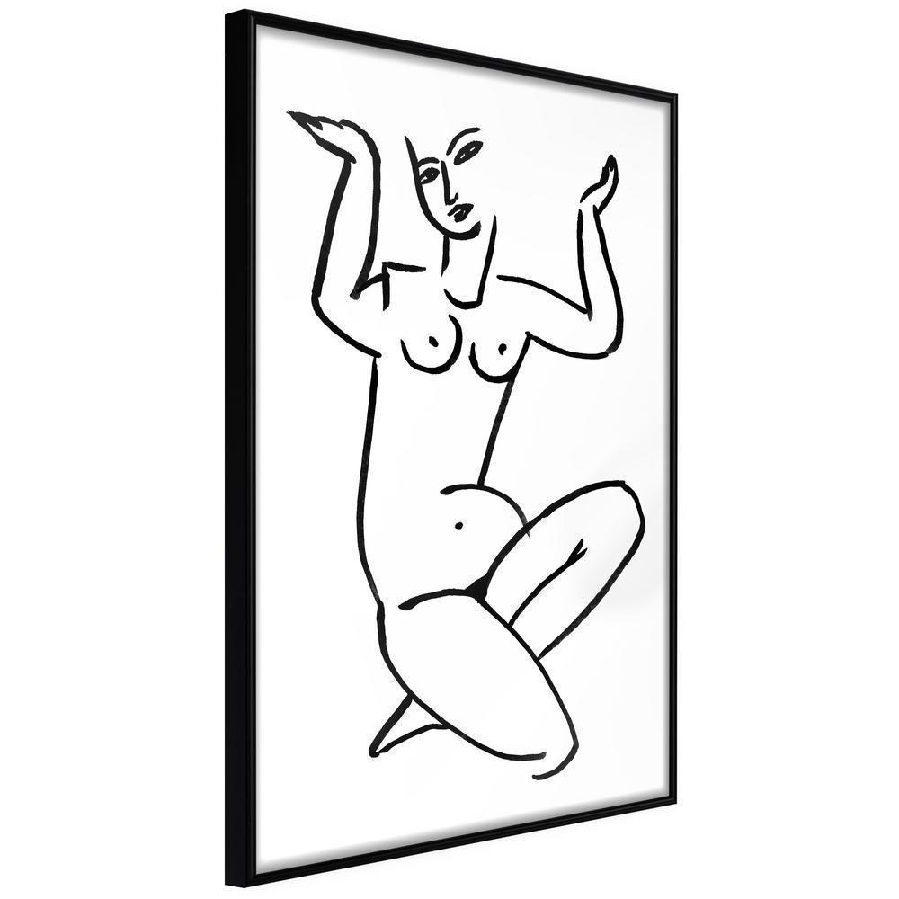 Black and White Framed Poster - Exposed Emotions-artwork for wall with acrylic glass protection