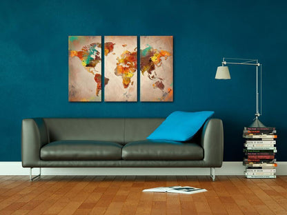 Cork board Canvas with design - Decorative Pinboard - Painted World-ArtfulPrivacy