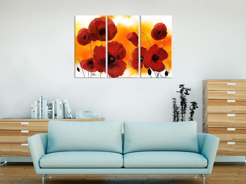Canvas Print - Sunny afternoon and poppies-ArtfulPrivacy-Wall Art Collection