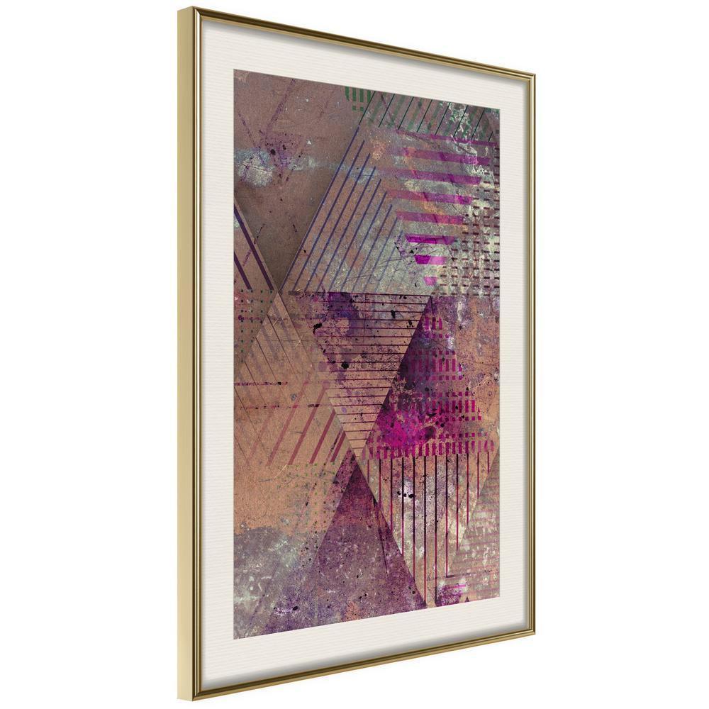 Abstract Poster Frame - Pink Patchwork II-artwork for wall with acrylic glass protection