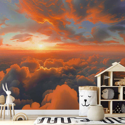 Wall Mural - When Dawn Tickles the Clouds: A Spectacle of Colors on the Morning Sky