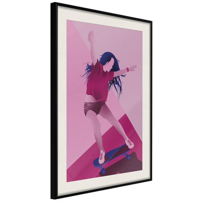 Wall Decor Portrait - Girl on a Skateboard-artwork for wall with acrylic glass protection