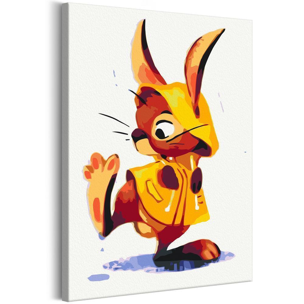 Start learning Painting - Paint By Numbers Kit - Bunny in the Rain - new hobby