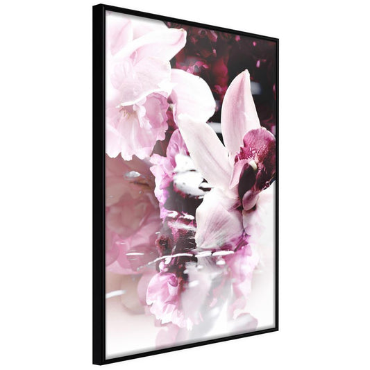 Botanical Wall Art - Flowers on the Water-artwork for wall with acrylic glass protection