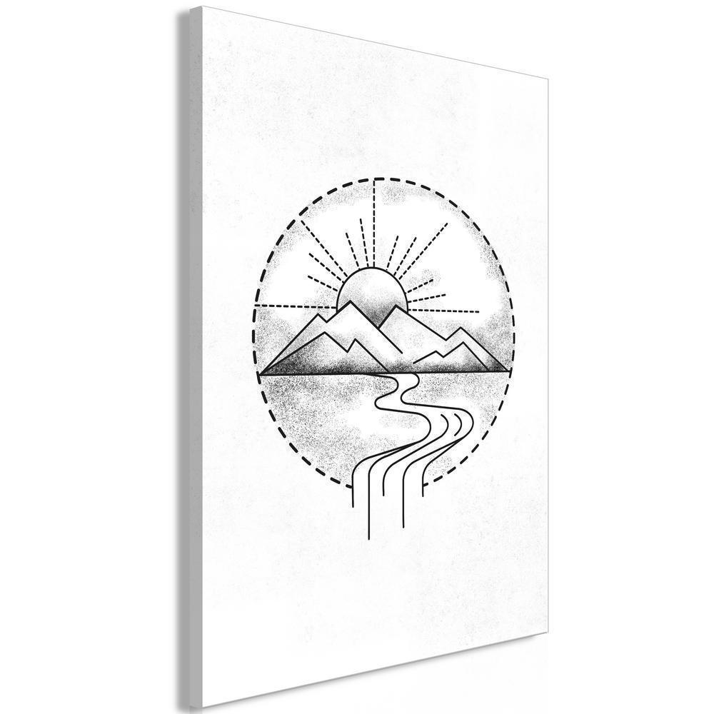 Canvas Print - Mountain Drawing (1 Part) Vertical-ArtfulPrivacy-Wall Art Collection