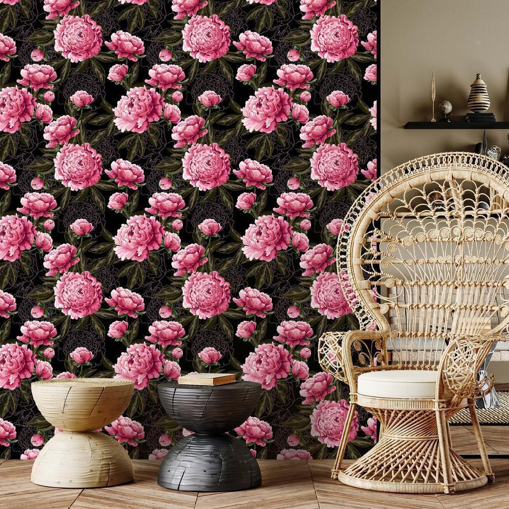 Classic Wallpaper made with non woven fabric - Wallpaper - Sumptuous Flowers - ArtfulPrivacy