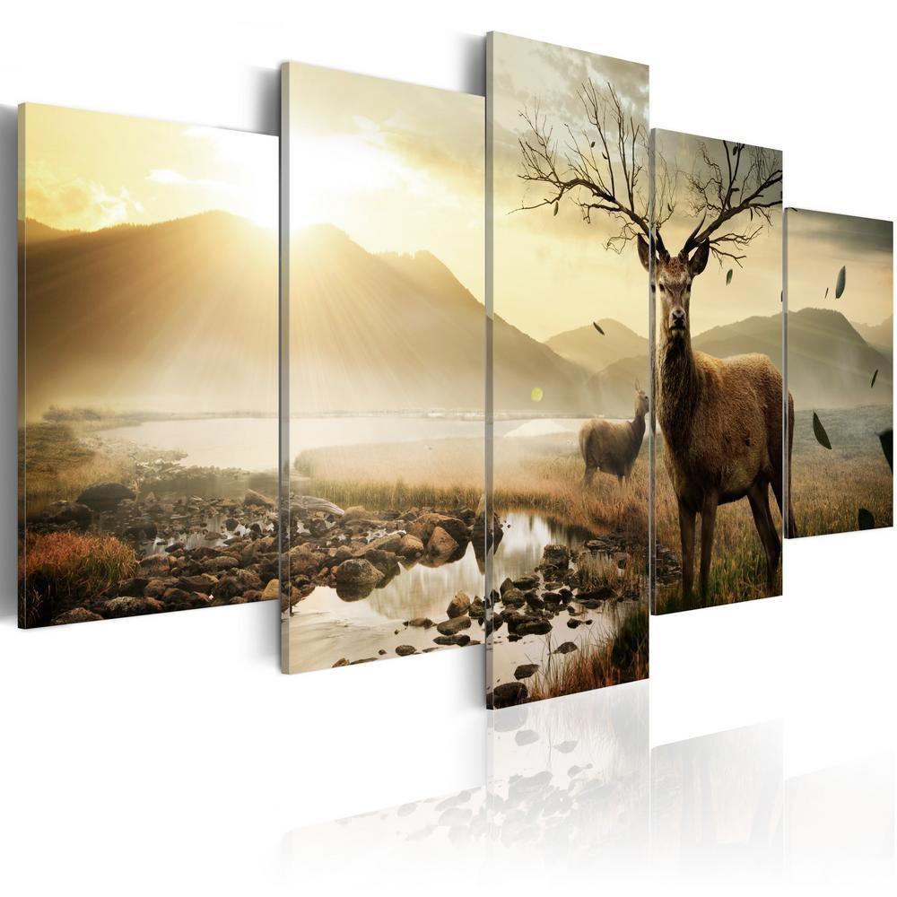 Canvas Print - Tundra and deer-ArtfulPrivacy-Wall Art Collection
