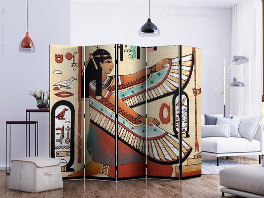 Decorative partition-Room Divider - Egyptian motif II-Folding Screen Wall Panel by ArtfulPrivacy